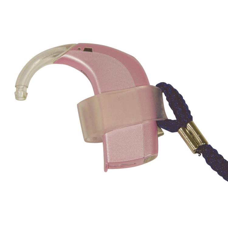 Hearing aid retention cord and clip Deaf Equipment