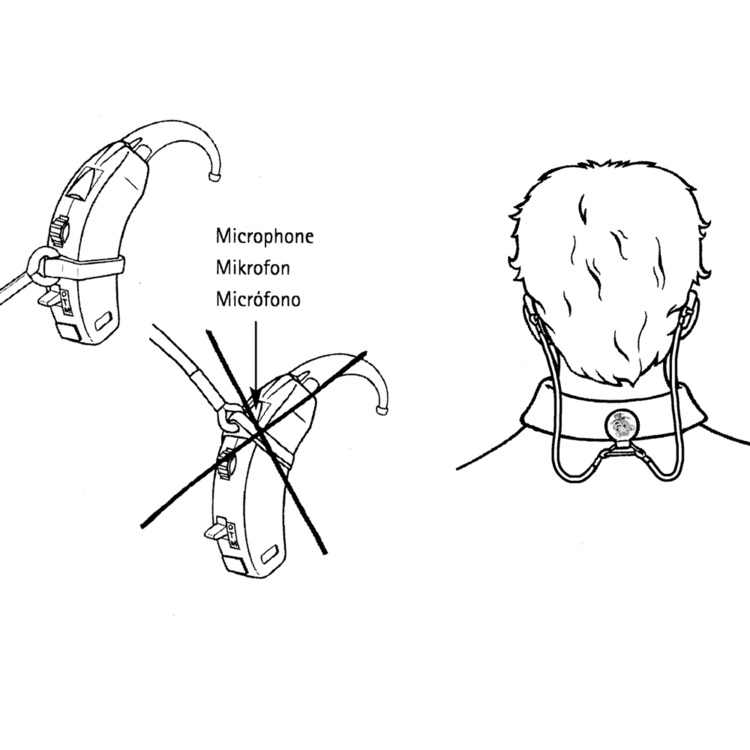 Hearing aid retention cord and clip Deaf Equipment
