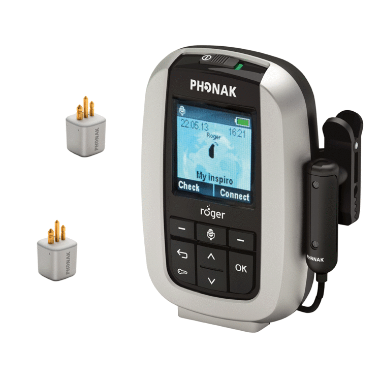 Phonak Roger inspiro transmitter and two Roger X receivers (type 02